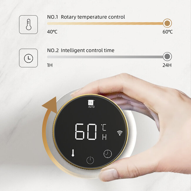 Elektrische handdoek radiator gold met thermostaat