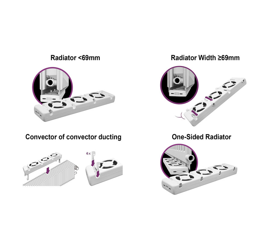 QH Booster radiator ventilator triple set