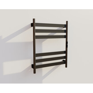 Quality Heating Elektrische handdoek radiator zwart met thermostaat A-CS06G-B