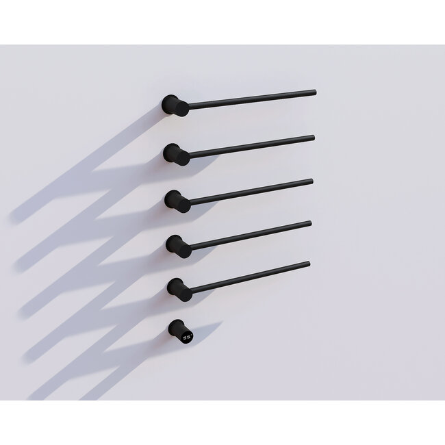 Elektrische handdoek radiator zwart met thermostaat L-SR0005-B