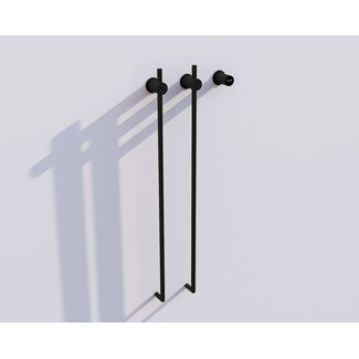Quality Heating Elektrische handdoek radiator zwart met thermostaat L-SR0200-B