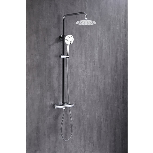 Opbouw regendouche 20 cm hoofddouche thermostatisch chrome