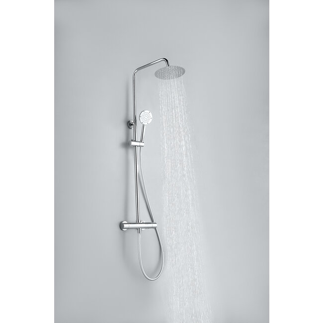 Opbouw regendouche 20 cm hoofddouche thermostatisch chrome