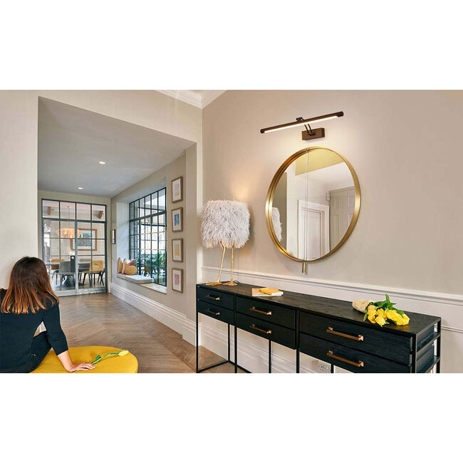 Spiegellamp ledverlichting zwart instelbaar