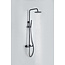 Opbouw regendouche 20 cm hoofddouche thermostatisch mat zwart