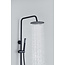 Opbouw regendouche 20 cm hoofddouche thermostatisch mat zwart