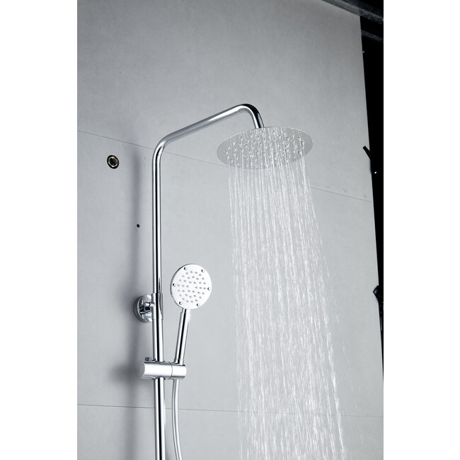 Opbouw regendouche 20 cm hoofddouche thermostatisch chrome