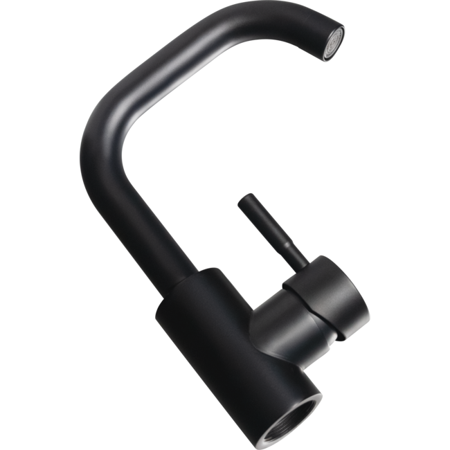 Wastafelkraan met 180 graden draaibare uitloop -  mat zwart