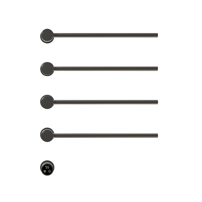 Elektrische handdoek radiator zwart met thermostaat L-SR0003-B