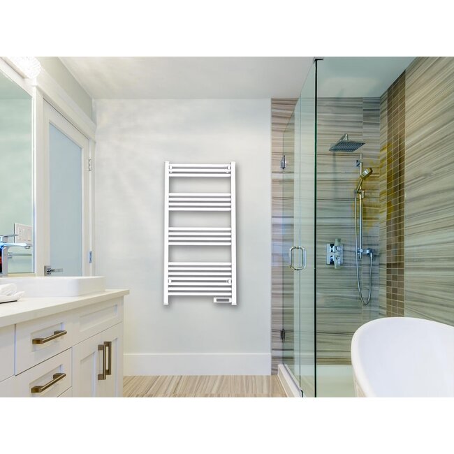 Slimme elektrische handdoekradiator met thermostaat white 425Watt
