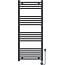 Handdoekradiator Elektrisch met Digitale Thermostaat - Radiator Badkamer - 1200 × 500 mm - Mat zwart - 500 Watt