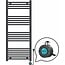 Handdoekradiator Elektrisch met Digitale Thermostaat - Radiator Badkamer - 1200 × 500 mm - Mat zwart - 500 Watt
