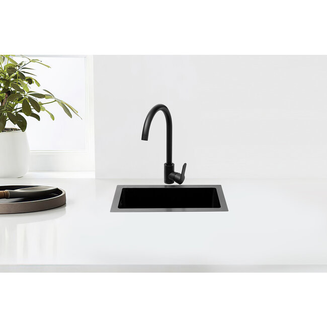 Nurion Spoelbak Black Metal 16,5 x 38,5 – Spoelbak Keuken - Spoelbakken Keuken – Wasbak Keuken - zonder Kraangat RVS