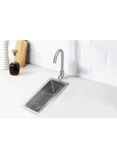 Nurion Nurion Spoelbak RVS 22 x 44 – Spoelbak Keuken - Spoelbakken Keuken – Wasbak Keuken - zonder Kraangat RVS