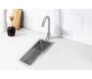 Nurion Nurion Spoelbak RVS 22 x 44 – Spoelbak Keuken - Spoelbakken Keuken – Wasbak Keuken - zonder Kraangat RVS