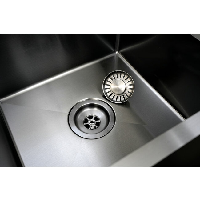 Nurion Spoelbak Black Metal 34,5 x 34,5 – Spoelbak Keuken - Spoelbakken Keuken – Wasbak Keuken - zonder Kraangat RVS