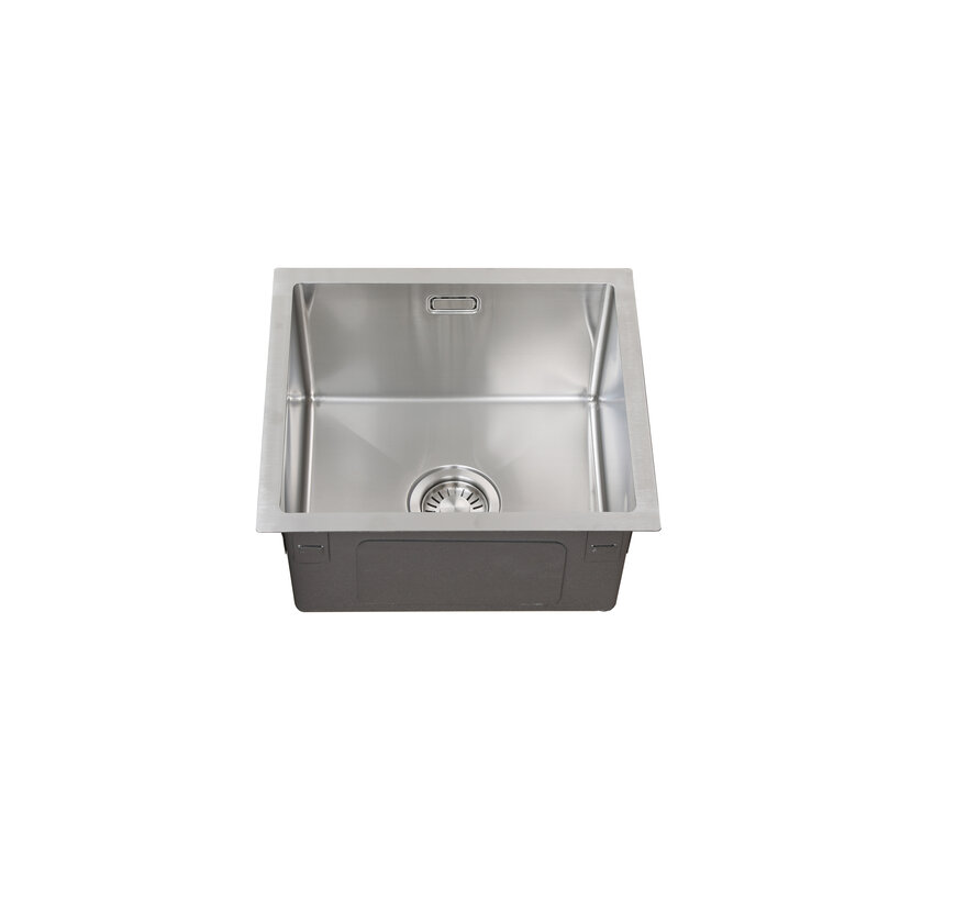 Nurion Spoelbak RVS 40 x 40 – Spoelbak Keuken - Spoelbakken Keuken – Wasbak Keuken - zonder Kraangat