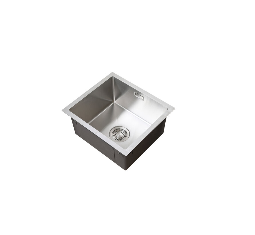 Nurion Spoelbak RVS 40 x 40 – Spoelbak Keuken - Spoelbakken Keuken – Wasbak Keuken - zonder Kraangat
