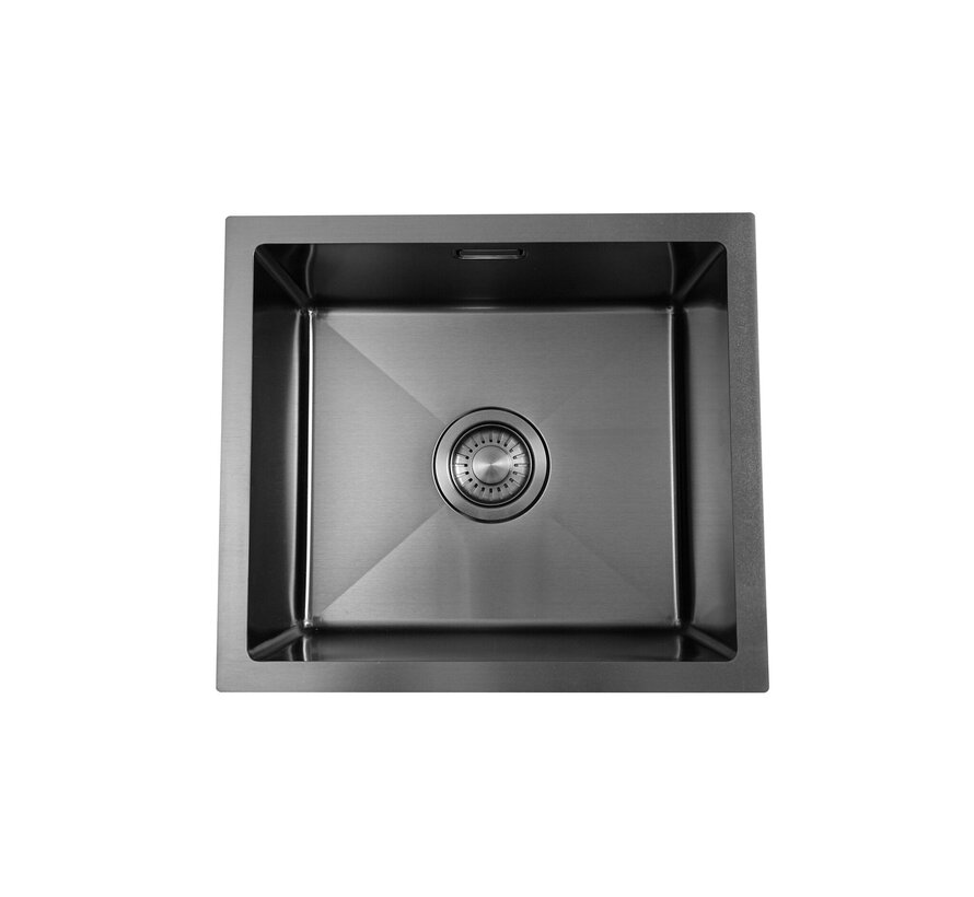 Nurion Spoelbak Black Metal 45 x 40 – Spoelbak Keuken - Spoelbakken Keuken – Wasbak Keuken - zonder Kraangat RVS
