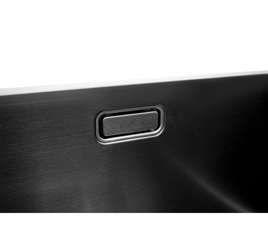 Nurion Spoelbak Black Metal 45 x 40 – Spoelbak Keuken - Spoelbakken Keuken – Wasbak Keuken - zonder Kraangat RVS