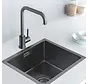 Nurion Spoelbak Black Metal 45 x 40 – Spoelbak Keuken - Spoelbakken Keuken – Wasbak Keuken - zonder Kraangat RVS