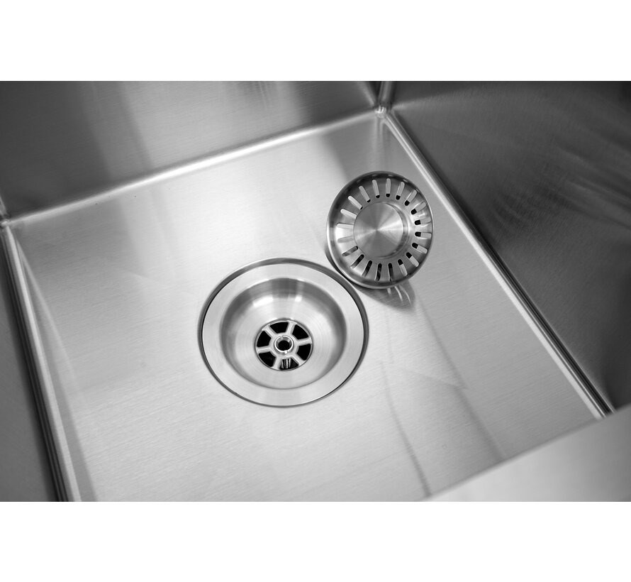 Nurion Spoelbak RVS 45 x 40 – Spoelbak Keuken - Spoelbakken Keuken – Wasbak Keuken - zonder Kraangat