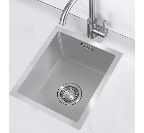 Nurion Nurion Spoelbak RVS 34 x 40 – Spoelbak Keuken - Spoelbakken Keuken – Wasbak Keuken - zonder Kraangat