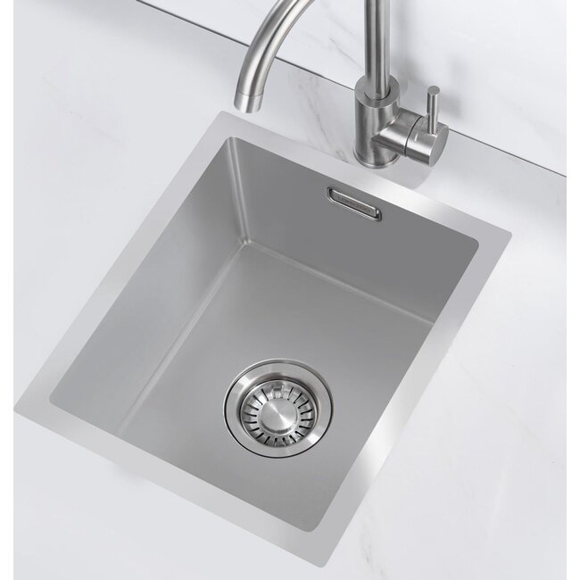 Nurion Spoelbak RVS 28,5 x 34,5 – Spoelbak Keuken - Spoelbakken Keuken – Wasbak Keuken - zonder Kraangat