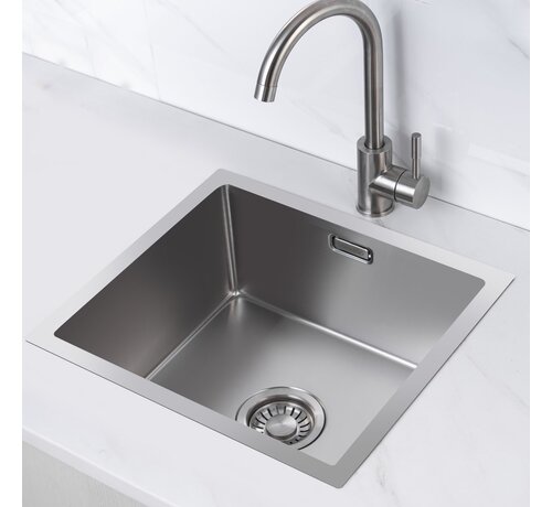 Nurion Nurion Spoelbak RVS 45 x 40 – Spoelbak Keuken - Spoelbakken Keuken – Wasbak Keuken - zonder Kraangat