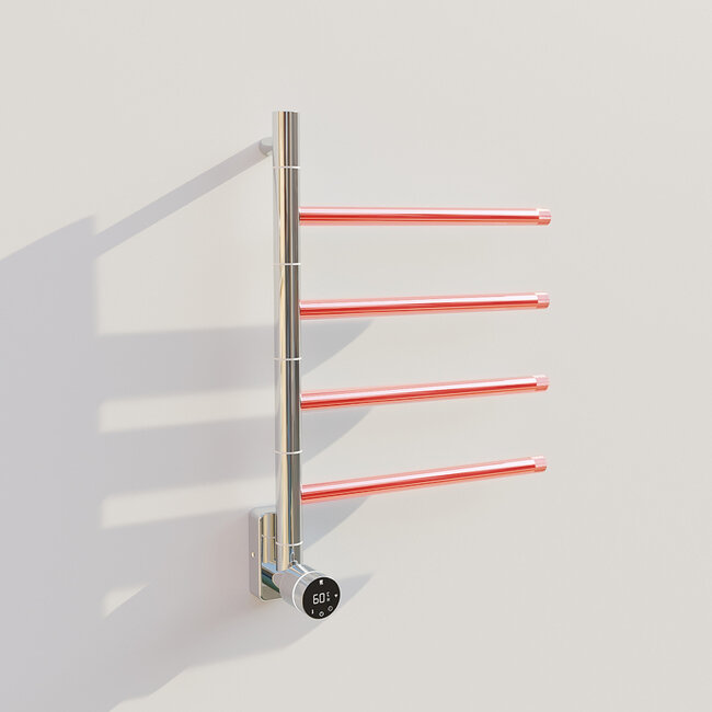 Elektrische handdoek radiator chrome met thermostaat