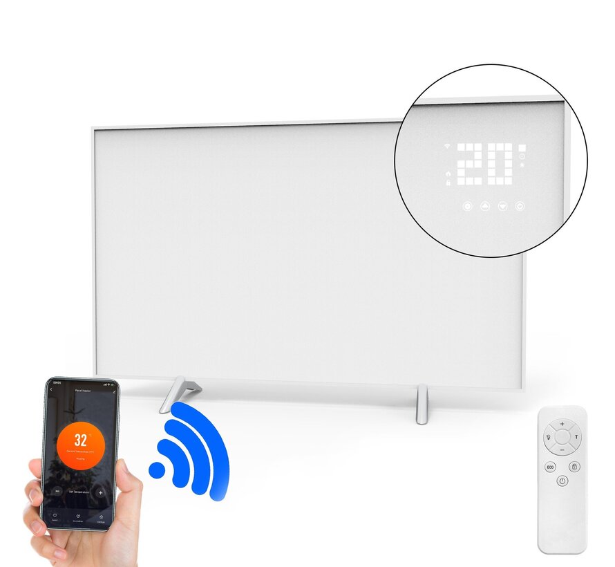 2ekans | QH-SP Wifi remote control verplaatsbaar infraroodpaneel 360, 450 en 720Watt - 360Watt 60 x 60 cm