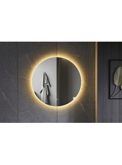 2ekans | Spiegel rond 120 cm frameloos, rondom led verlichting en anti-condens