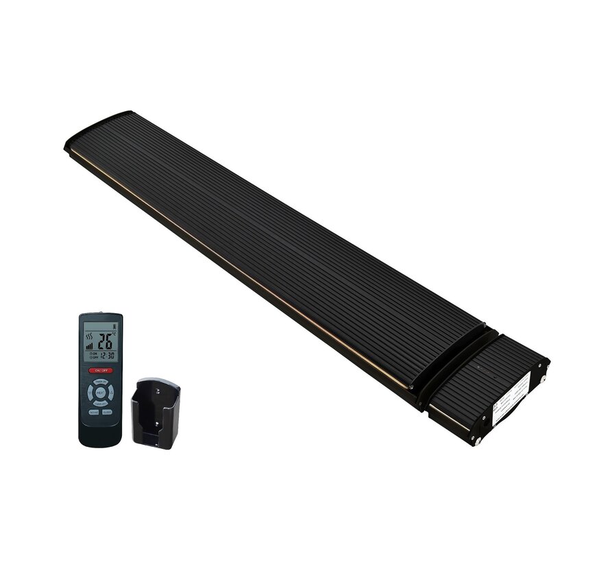 2ekans | Infrarood terrasverwarmer black heater instelbaar met 1800 - 2400Watt - 2400 Watt