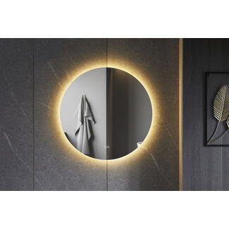 2ekans | Spiegel rond 100 cm frameloos, rondom led verlichting en anti condens