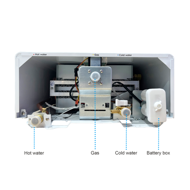 EcoTherm Electronische geiser Digitaal 14L Low Nox Propaan open kamer