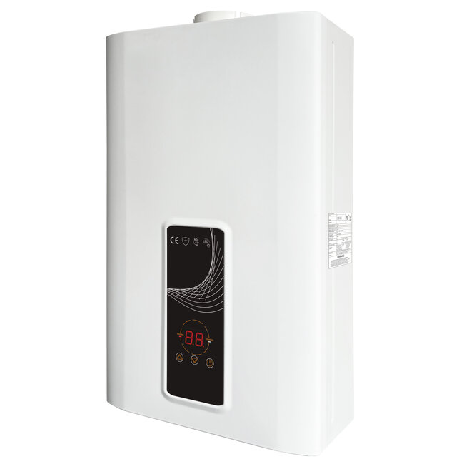 EcoTherm Electronische geiser 230V Digitaal 13L Low Nox Propaan gesloten kamer
