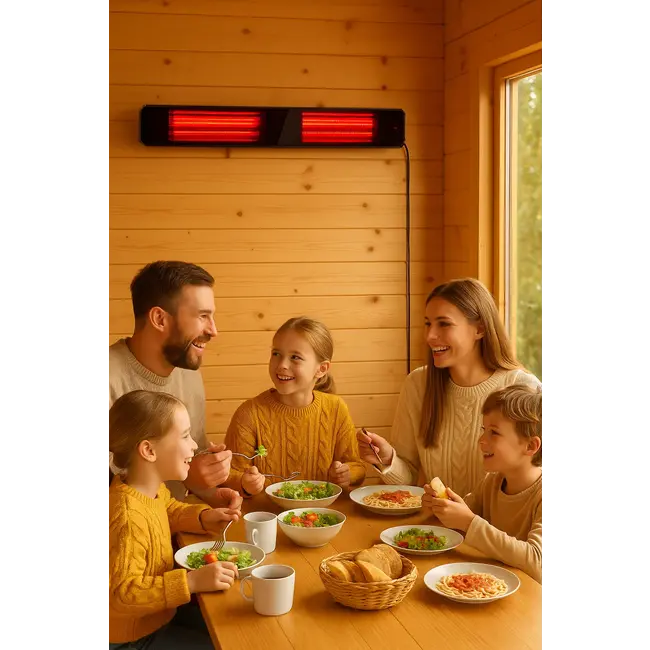 Infrarood terrasverwarmer Calore black heater instelbaar met 1600 - 3200Watt