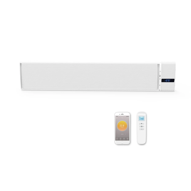 Infrarood terrasverwarmer Whitewarm heater met afstandsbediening 1800 - 2400Watt