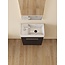 Nurion Toiletmeubel Max - glanzend wit basin en zwart houten kast - 45 x 25 x 72 cm