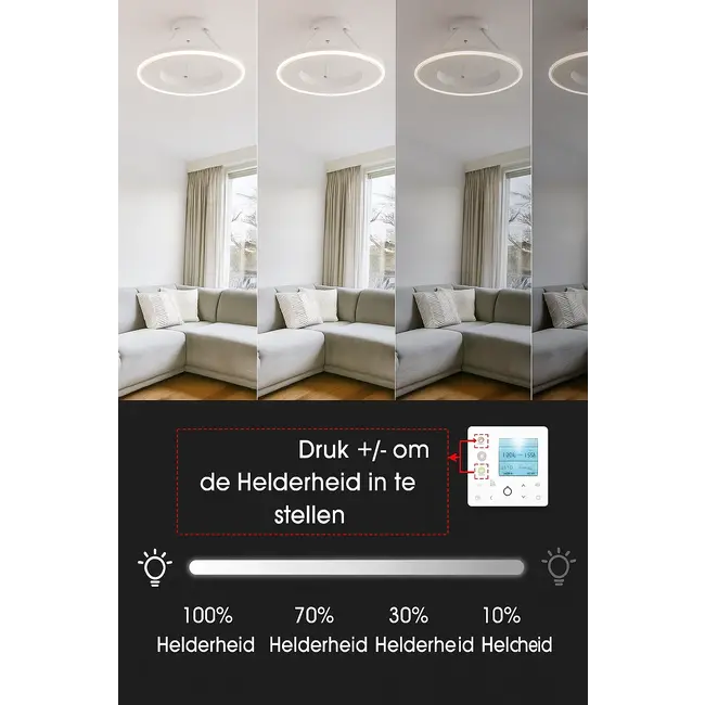 QH-GlowRing Serie Wifi infraroodpaneel met led verlichting 60 cm 1000watt