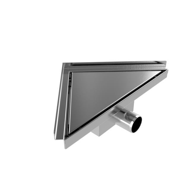 Hoekdrain douchegoot 20 x 28 x 8 cm RVS