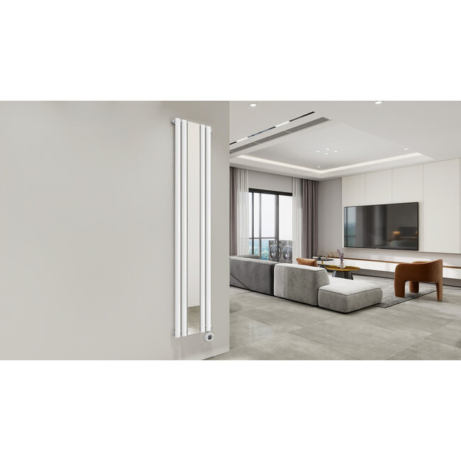 Elektrische radiator verticaal wit met spiegel 1200Watt NeoTherm