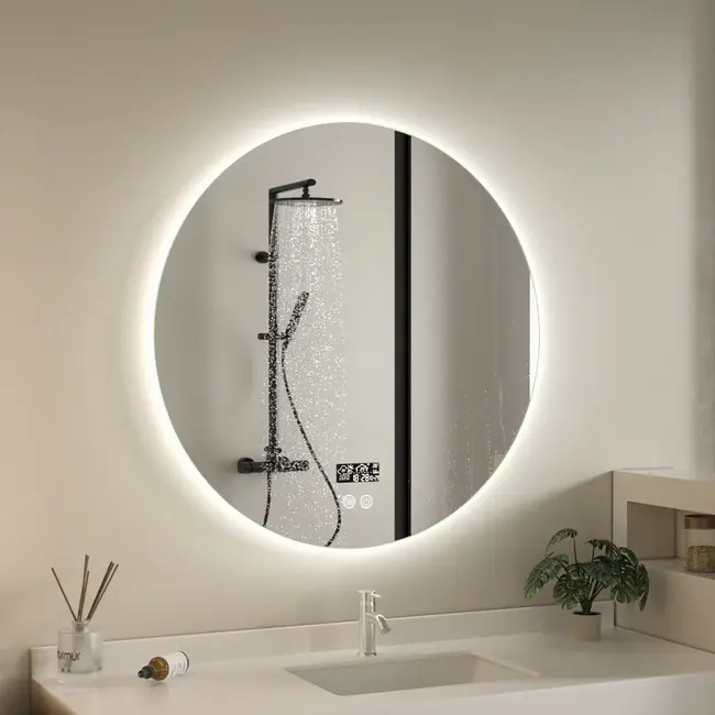 Smart spiegel rond 80cm frameloos met led verlichting, anti-condens en wifi