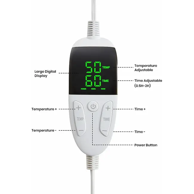 Elektrische omslagdeken - Warmtedeken - 1 persoons - 180x150 cm - Fleece - blauw