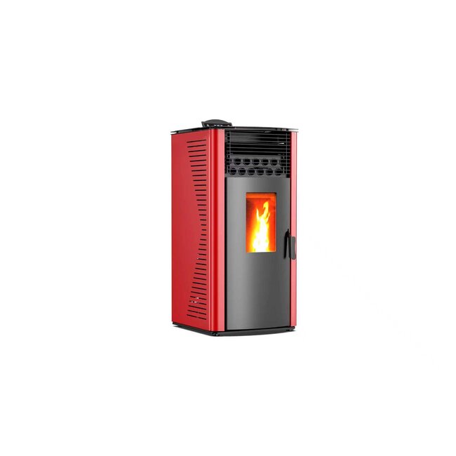 Pelletkachel - 12.2 kW 100 - 120 m² - 5 niveaus - timer - KM1202A - Rood