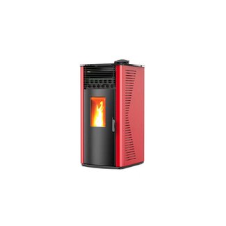 Pelletkachel - 12.2 kW 100 - 120 m² - 5 niveaus - timer - KM1202A - Rood