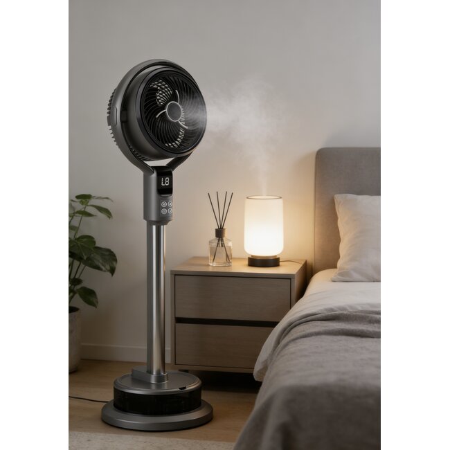 Mistventilator met afstandsbediening, timer en luchtbevochtiger