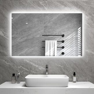 2ekans | Spiegel infrarood verwarming met led verlichting 60 x 80 cm 450Watt