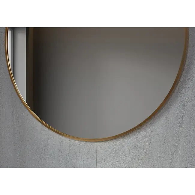 Spiegel rond 100 cm met koperen frame