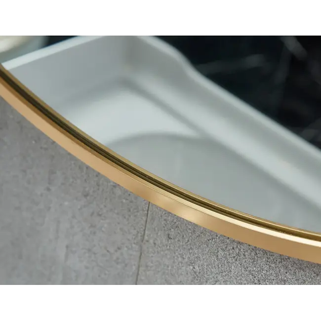 Spiegel rond 100 cm met koperen frame